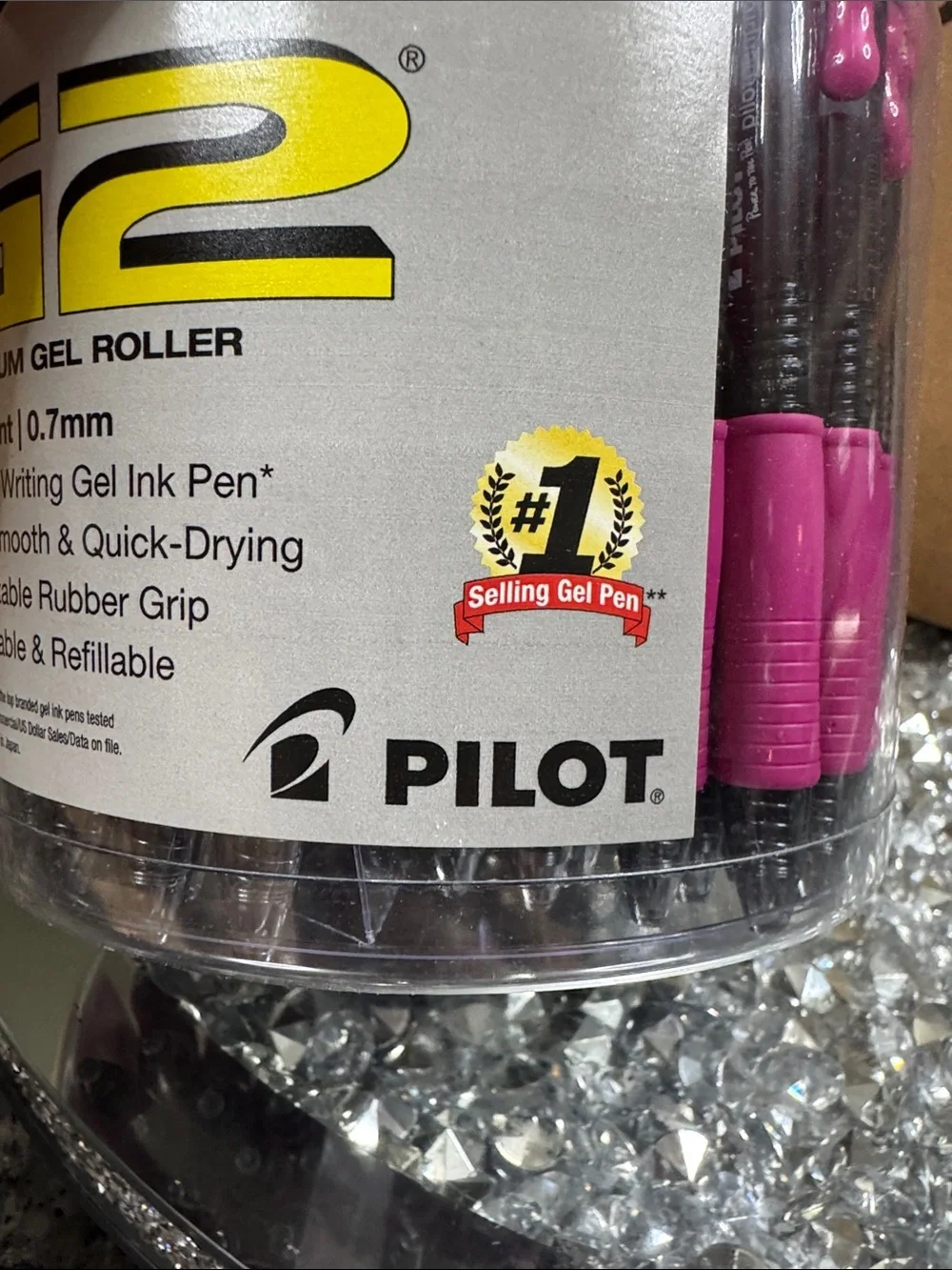 Pilot pink G2 premium gel ink roller pens case NEW